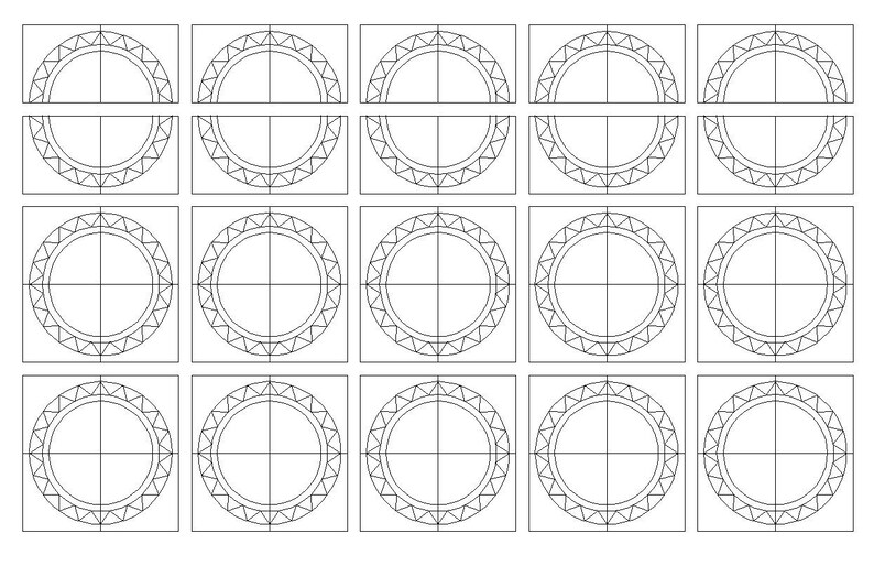 printable 6 block Foundation paper piecing pattern. 12 ring Ringstar