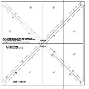 Blocchi HST da 4" da quadrati da 10 pollici. Nessuno spreco. Modello di patchwork di carta di fondazione. Griglia triangolare a metà quadrato. Adatto ai principianti.