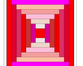 Courthouse steps, in 5 sizes printable. Foundation paper piecing pattern. FPP.