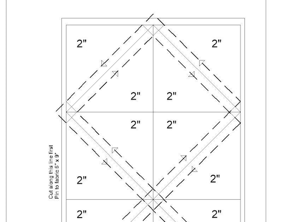 HST  2" printable PDF. Foundation paper piecing pattern. Half square triangle grid. Beginner friendly.