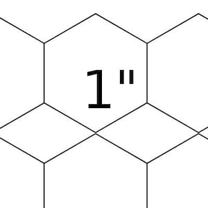 EPP  1" hexagons, printable hexies papers PDF, assembled for easy cutting