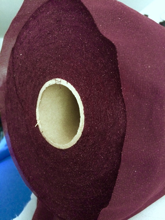 Lightweight synthetic fusible iron-on interfacing fabric in dark brown; for  garments