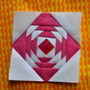 1 1/2&quot; Mini! Pineapple quilt block, printable PDF. Foundation paper piecing pattern.