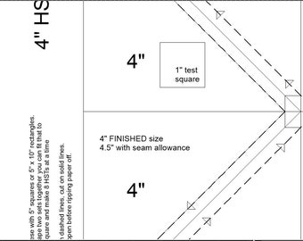 HST  4" printable PDF. Fits charm packs and 10" squares. Save lots of time.  FPP pattern. Half square triangle grid. Beginner friendly.