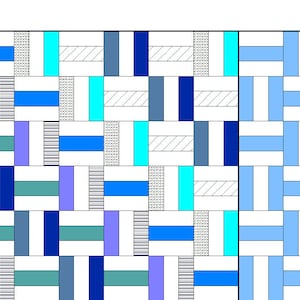 Three rail fence. Easy beginner quilt pattern.