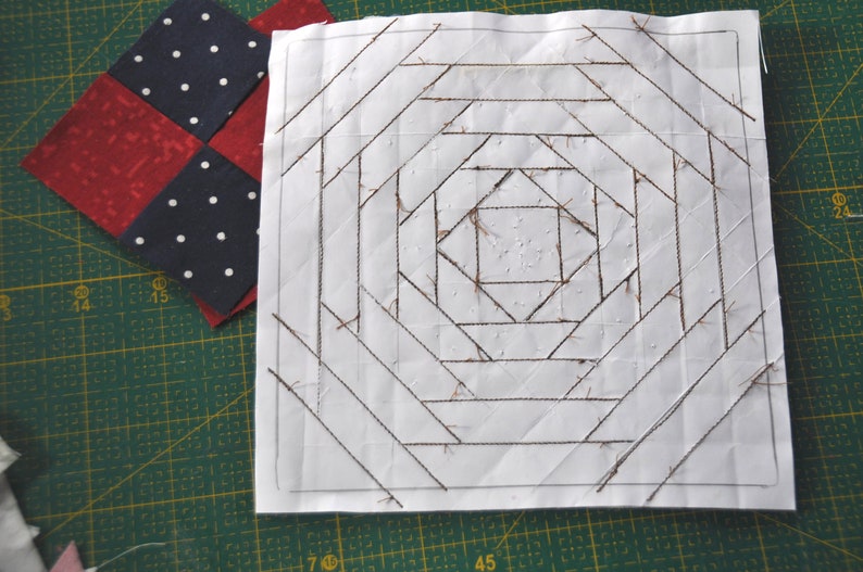 printable 6 block Foundation paper piecing pattern. 12 ring Ringstar