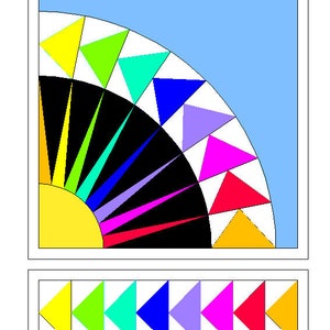 10&quot; New York Beauty Paper piecing pattern, printable PDF. 20&quot; whole circle.