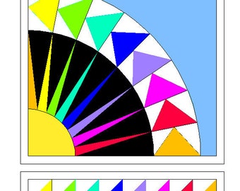10" New York Beauty Paper piecing pattern, printable PDF. 20" whole circle.