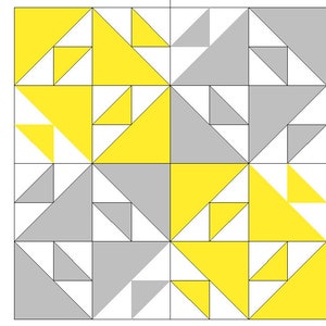 Blok van 4 inch. Paper-piecingpatroon voor foundation. Afdrukbare pdf