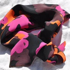 Marimekko scarf bright floral print, Marimekko scarf for women