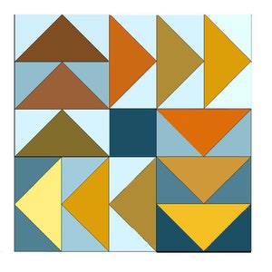 6&quot; Dutchmans puzzle block, printable PDF. Foundation paper piecing pattern. FPP. Beginner friendly.