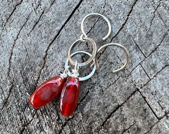 Red Glass Dangles