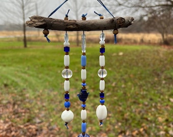 Blue & White Glass Beaded Wind Chime