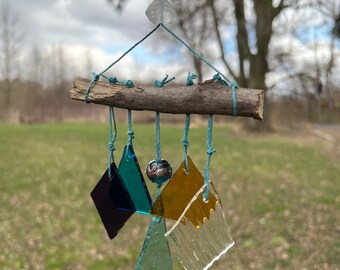 Small Colorful Glass Windchime