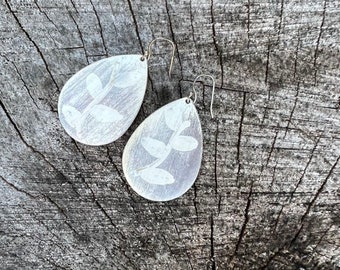 Etched Leaf Earrings