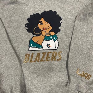 Super Cute UAB  Blazer Girl  Sweatshirt| UAB blazers! | College football team| The image can be  on any clothing, t-shirt, tank top, and etc