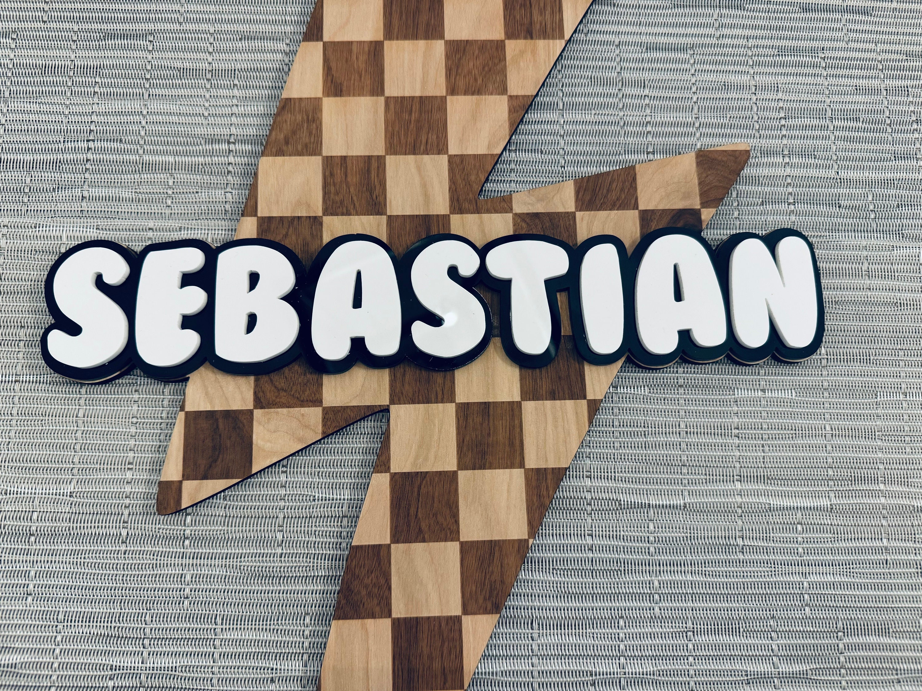 Personalized Baby Boy Name Sign - Lightning Bolt Design | Custom ...