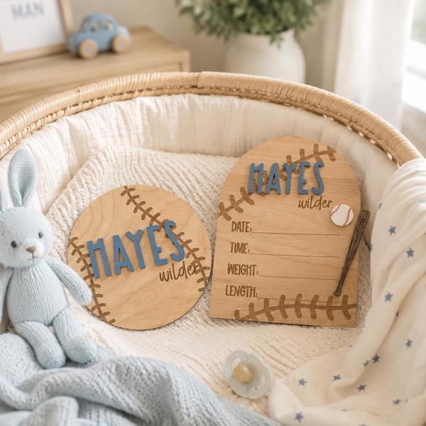 Baseball Birth Stats Sign Announcement | Baseball name sign | Hospital Name Anouncement | Little rookie