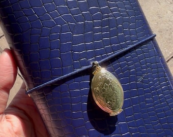 ULTIMA OCCASIONE Copertine per diario in pelle A5/A6 effetto coccodrillo blu** - Journaling / Dupe Ic - Travelers Journal