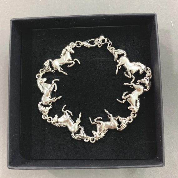 Horse***silver Plated Horse Link Bracelet 70SM1 BT - Etsy