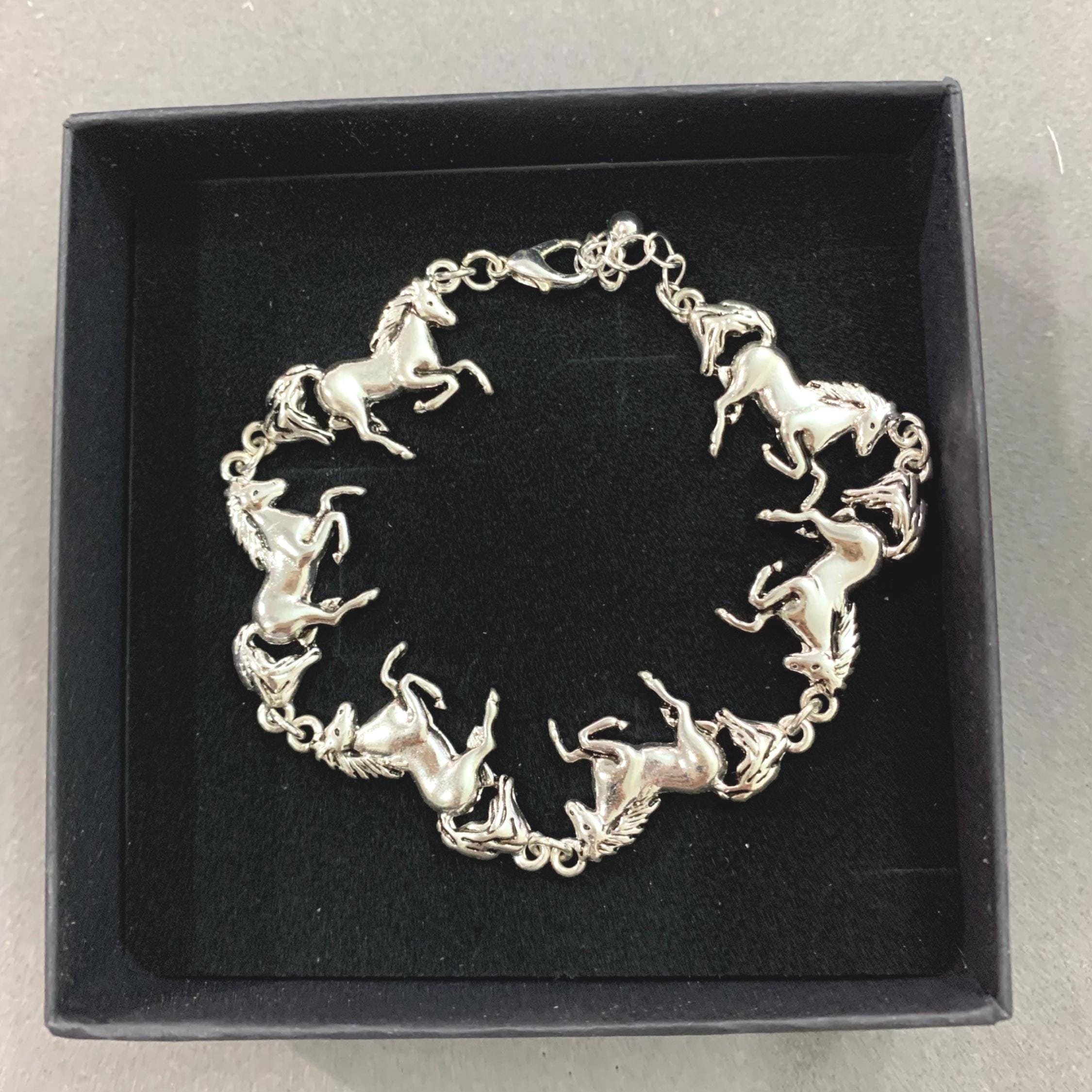 Horse***silver Plated Horse Link Bracelet, Western Style Animal