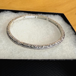 Brighton**Style Inspire  Studded Ball Metal Bracelet Stackable Bracelet Slim Filigree Stretch Bracelet Sterling Silver Plated 74YN7 GD