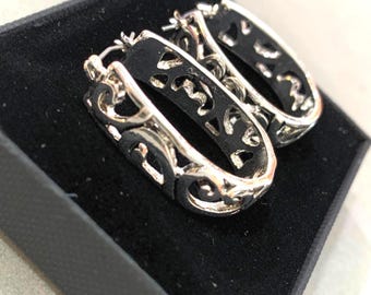 Gåva*Överhängande metallfiligranörhängen Handgjorda smycken för kvinnor Gåva till henne Sterling Silverpläterad Brighton-stil 31PL0 LW