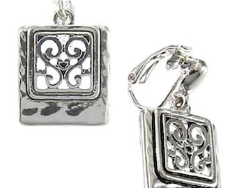 Brighton*Style Clip On Earrings, Gift for Her, Handmade, Everyday Earrings, Sterling Silver Plated 80o9 LW