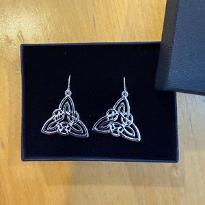 Trinity*Knot Earrings Trinity Knot Jewelry Celtic Irish Trinity Infinity Minimalist Jewelry Handmade Sterling Silver Plated 87YK7 LW