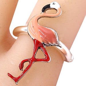 Gift*Flamingo Stretch Ring, Flamingo Jewelry, Nature Inspired Animal Earrings, Gift for Her 90SM8 LW