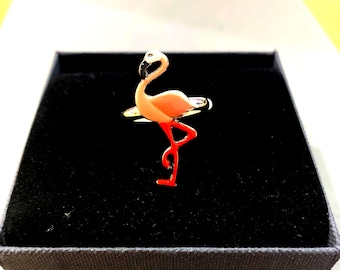 Regalo*Anello elastico a forma di fenicottero, gioielli a forma di fenicottero, orecchini a forma di uccello ispirati alla natura, regalo per lei 90SM8 LW