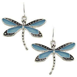 Dragonfly Earrings, Dragonfly Jewelry, fashion jewelry, Silver Dragonfly, Sterling Silver Plated 83SM4 83SM2
