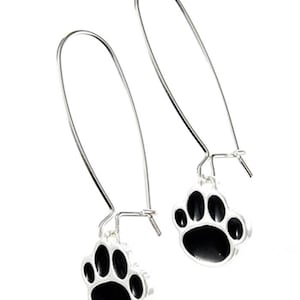 Pendiente de pata, joyería de pata, mamá de perro, mamá de gato, regalo conmemorativo para mascotas, regalo para amantes de las mascotas, pendiente elástico, chapado en plata de ley 80o4