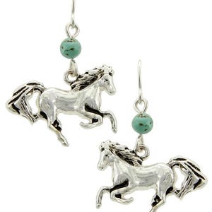 Pferd Ohrringe Pferd Schmuck Western Thema Türkis Tierliebhaber Safari Natur inspiriert Handmade Sterlingsilber überzogene Pferdeliebhaber 82GU5