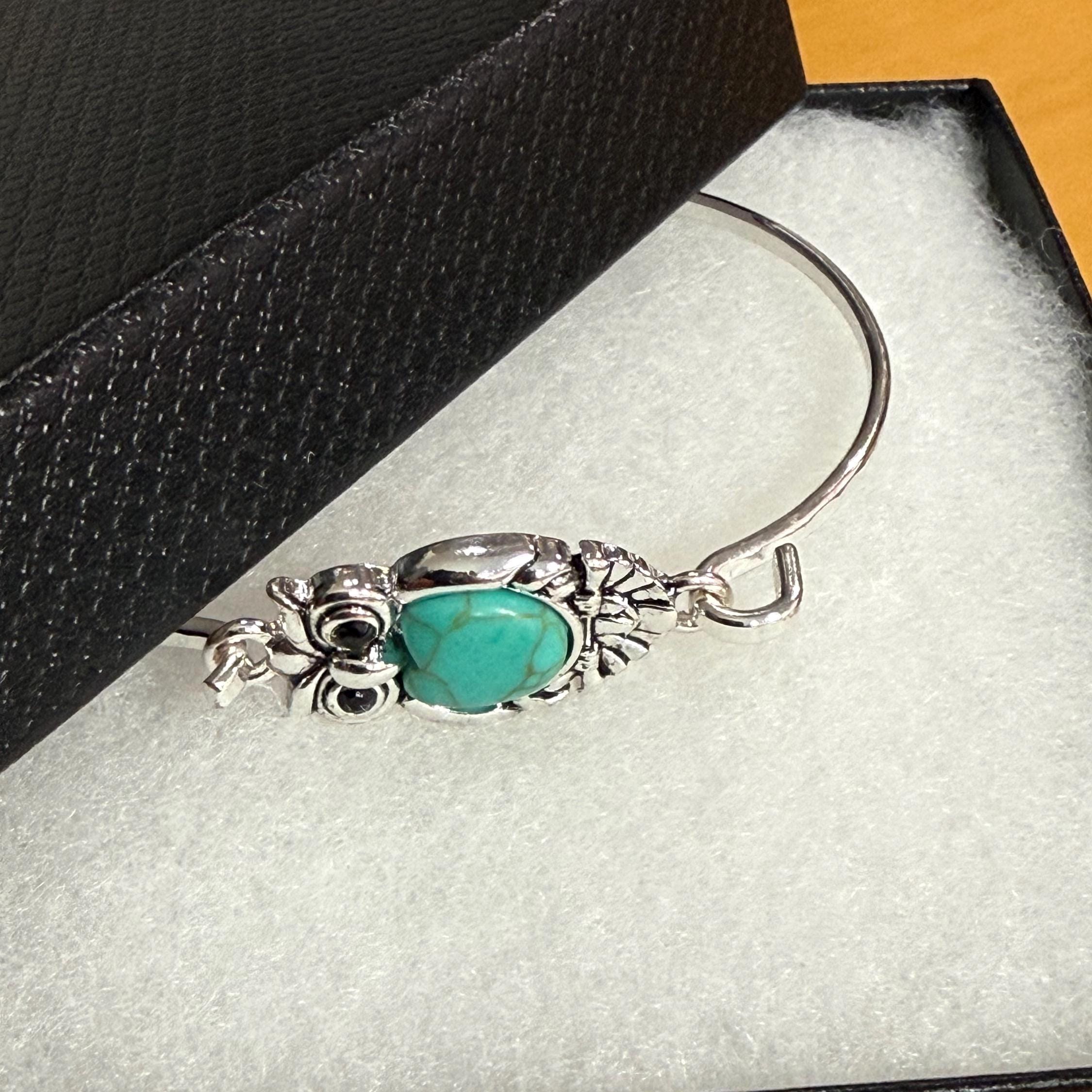 Antique Silver Turquoise Bangle - Etsy Antique Silver Turquoise Bangle - Etsy