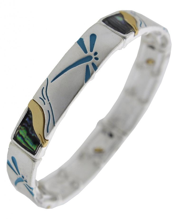 NEWEI Bracciale Con Ciondolo Libellula In Acciaio Inox 316L - Gioiello Regalo Per Donne E Ragazze, Confezione Regalo In Velluto - 4