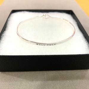 Gift*WELL FUCK Message Bracelet Bangles Women Girl Daughter Gift Handmade Inspirational Engraved Handwritten Explicit 7H9iL LW