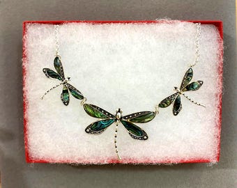 Abalone*Dragonfly Jewelry Silver Plated 41GU0 LW
