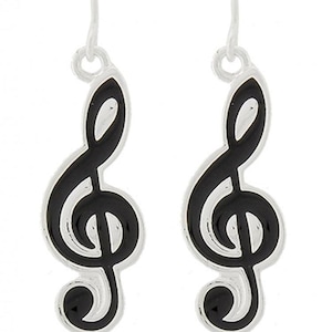Music Note G clef Treble Clef Shape Earrings Music Jewelry Music Teacher Gift Band Teacher Gift Handmade, Sterling Silver Plated