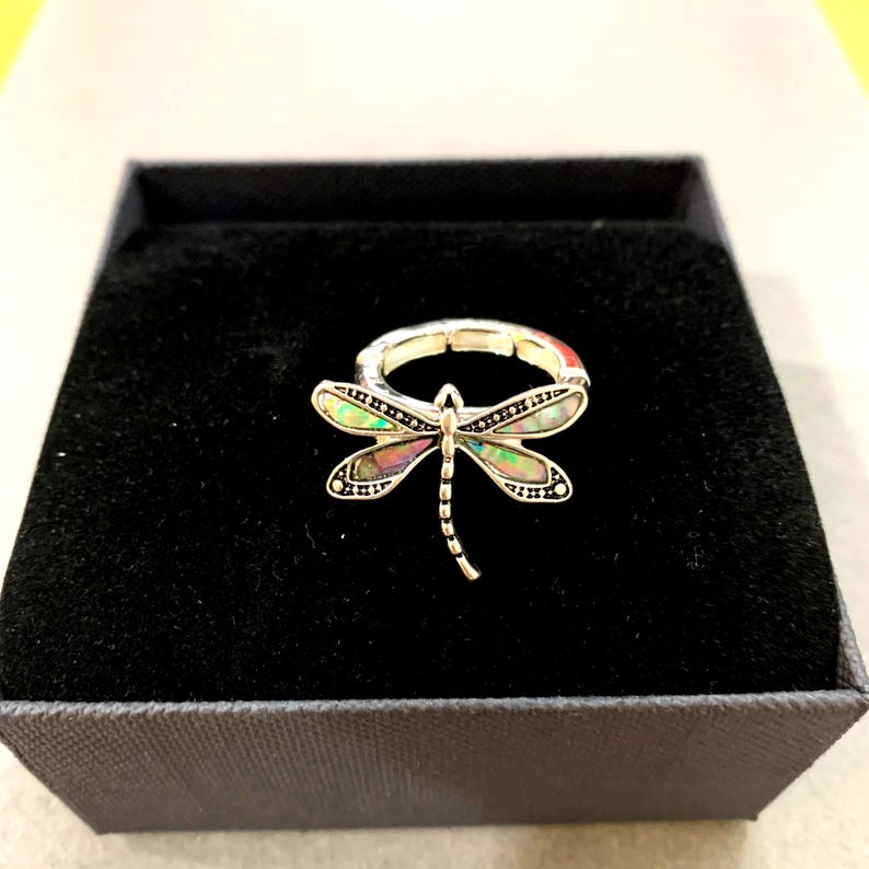 Dragonfly***Metal Stretch Ring 90SM5 BT image 3