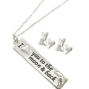 Colliers à pendentif lune Je t&#39;aime JUSQU&#39;À LA Lune et de DOS Message cadeau pour la Saint-Valentin pour la fête des mères