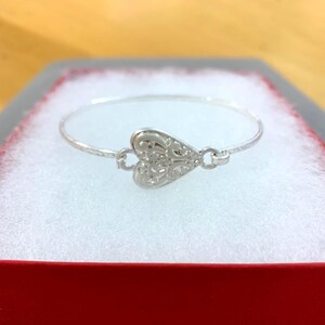 Bracelet jonc coeur de style Brighton * Bracelet coeur turquoise en filigrane cadeau Bracelet jonc moulé fait main en argent sterling plaqué 71YK1 LW image 11