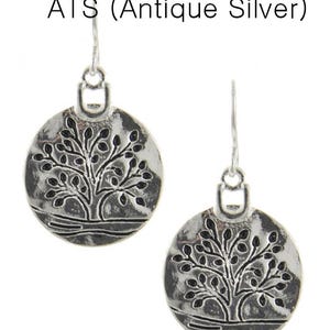Baum des Lebens Schmuck, Baum des Lebens Ohrringe, Metall Runde Ohrringe, handgemachte Schmuck, für Frauen, Geschenke, rund, quadratisch