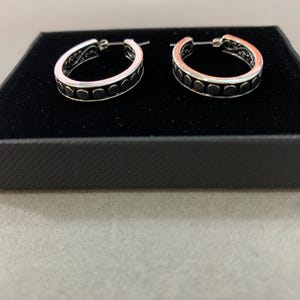 Regalo*Pendientes de aro ovalados de metal con filigrana interior y bola exterior para mujer, chapados en plata de ley, estilo Brighton 31CL6 LW imagen 8