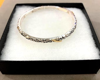 Bracciale Brighton*Style Inspire, bracciale impilabile, bracciale elastico, fatto a mano, placcato in argento sterling, placcato in oro 14 carati 73GU1 LW