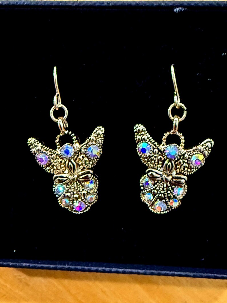 Gift*Silver_Gold Crystal Rhinestone Angel Earrings Minimalist Angel Wings Earring angel Earring Small Angel Earring Gift for Her 8A1PL LW image 6