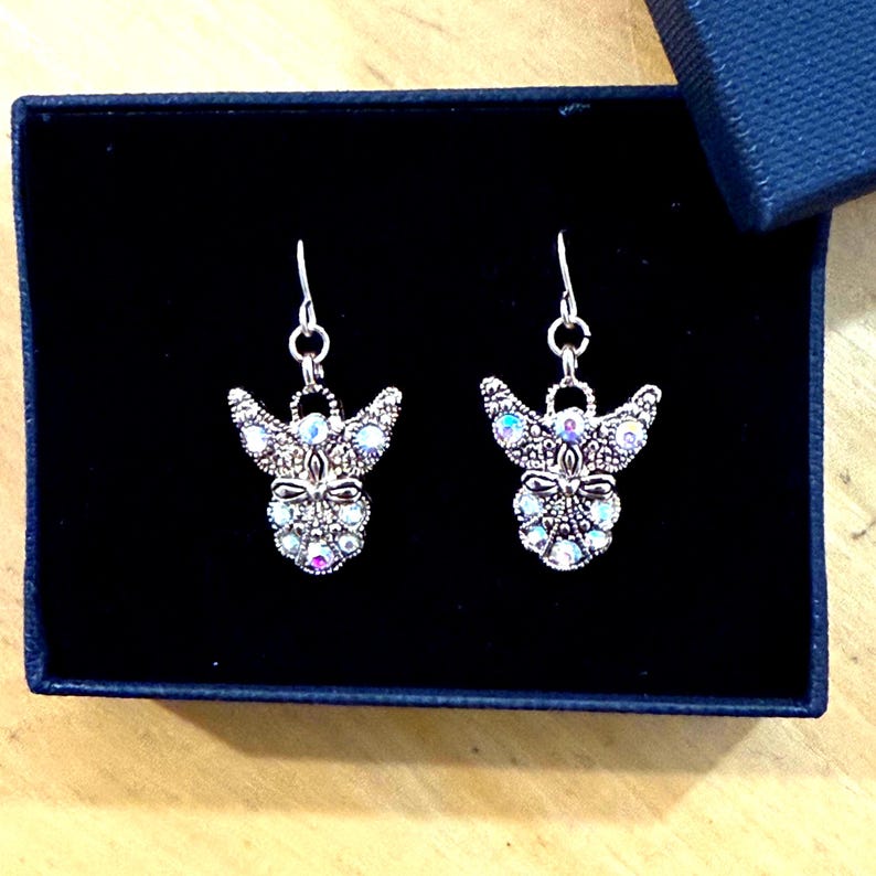 Gift*Silver_Gold Crystal Rhinestone Angel Earrings Minimalist Angel Wings Earring angel Earring Small Angel Earring Gift for Her 8A1PL LW Silver