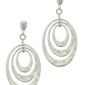 Clip auf Ohrringe, geschichtete gehämmerte Clip Ohrringe 360 Grad Reversion Geschenk für sie handgemachte alltägliche Ohrringe aus Sterlingsilber 84o7