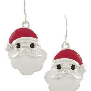 Santa Earrings, Christmas Earring, Holiday Earrings, Christmas Jewelry, Gifts, For Women, Handmade jewelry, Sterling silver Plated 87YN1