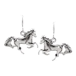 Horse Earrings Horse Jewelry Western Theme Animal Lover Safari Nature Inspired Handmade Sterling Silver Plated Horse lovers 86PL8